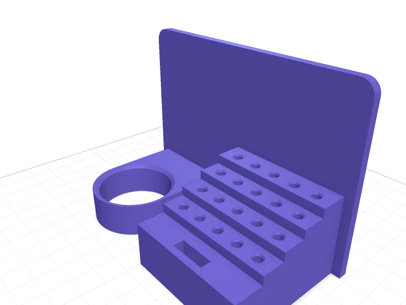 IKEA SKÅDIS holder for the Dremel 4000 and 3000 with bit rack, 3D printable model