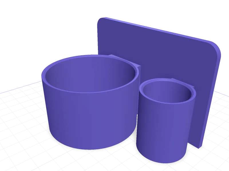 IKEA SKÅDIS holder for a Bambu Lab glue stick and IPA spray bottle, 3D printable model